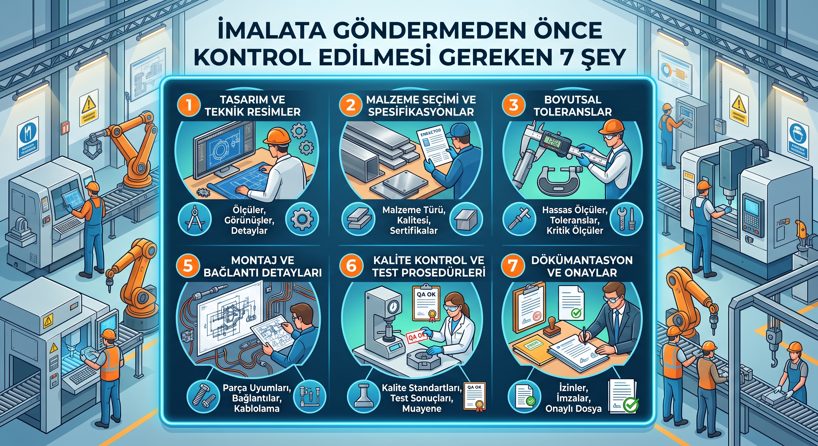 İmalata göndermeden önce kontrol edilmesi gereken 7 şey