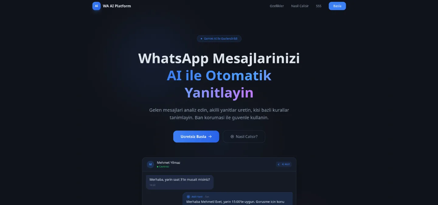 Whatsap AI Destekli Otomasyon